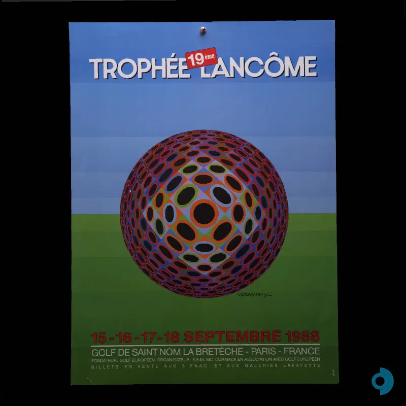 Victor VASARELY (1906 – 1997), 19ème trophée Lancôme, 1988, affiche publicitaire d'après / tirage offset, 75 x 55 cm.