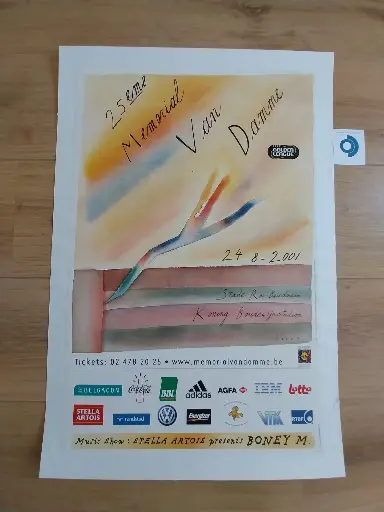 Jean-Michel FOLON (1934-2005), Mémorial Van Damme, 2001, impression couleurs d'après, signée 61 x 39.5 cm.